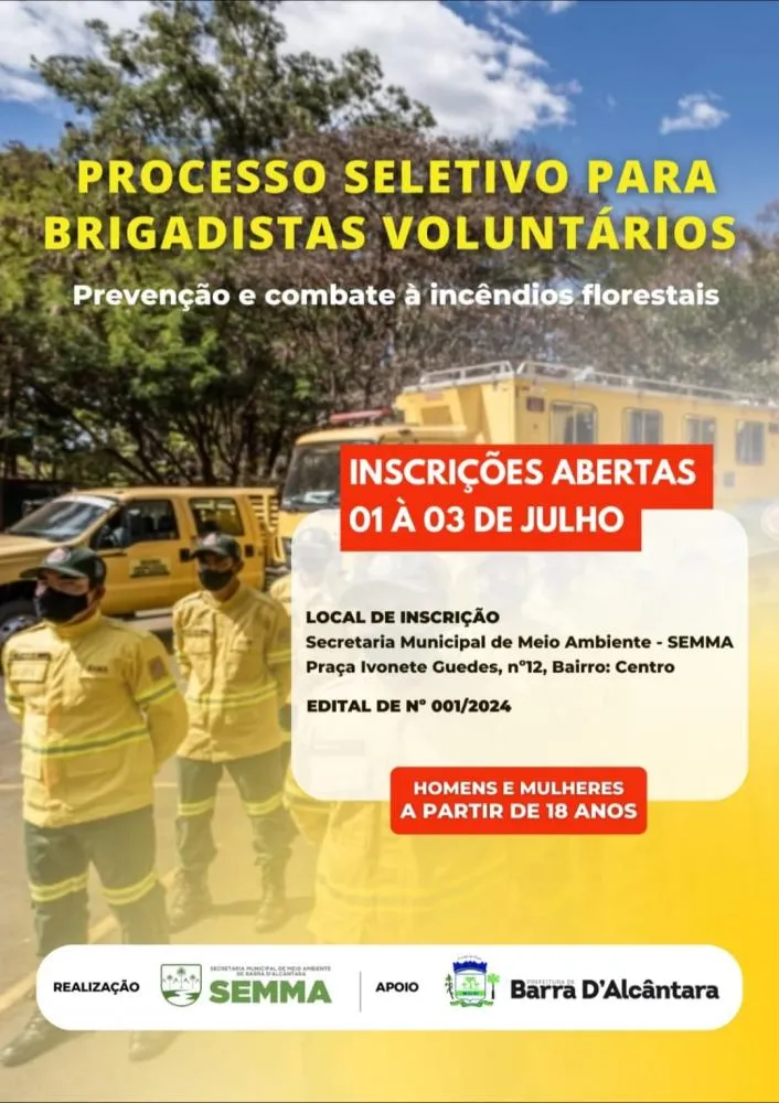 Secretaria de Meio Ambiente de Barra D´Alcântara Realiza Processo Seletivo Para Formação da Brigada Voluntária de Incêndios Florestais