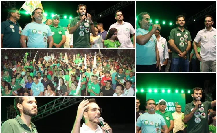 Santana do Piauí: multidão comparece ao comício de encerramento da campanha João Guilherme e Valdenilson