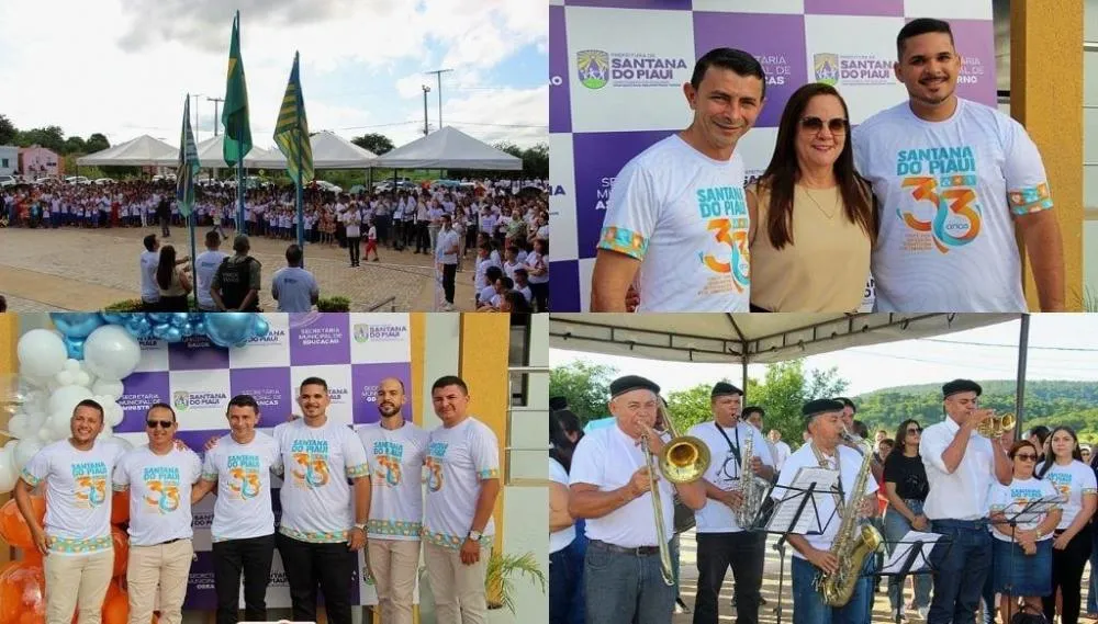 Em ato cívico, prefeito Adonaldo abre a programação do aniversário de Santana do Piauí