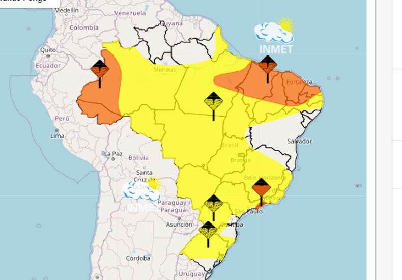 Foto: Reprodução/ Inmet 