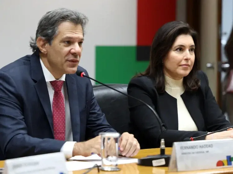 Os ministros da Fazenda, Fernando Haddad, e do Planejamento e Orçamento, Simone Tebet | Valter Campanato/Agência Brasil