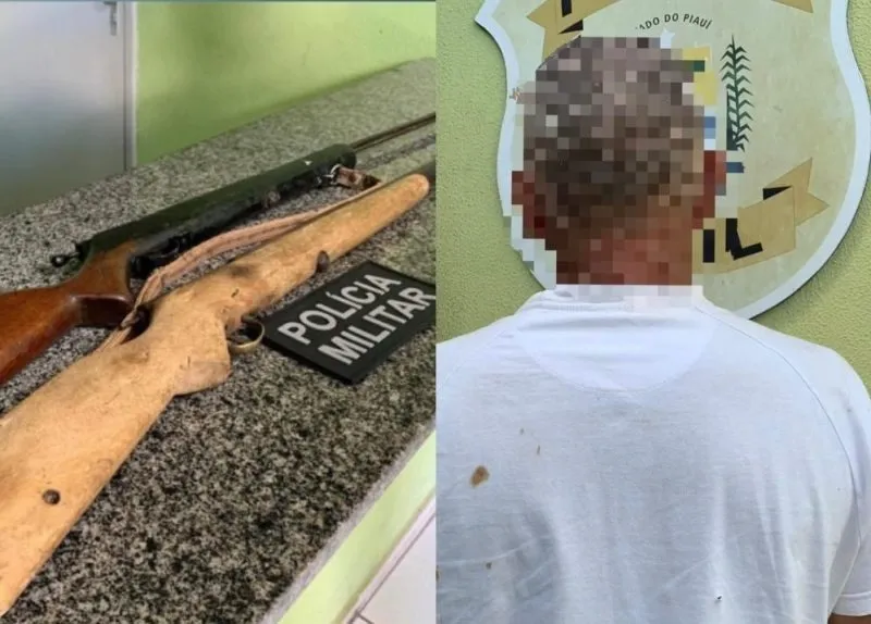 Homem é preso após tentar atirar na companheira em Campinas do Piauí