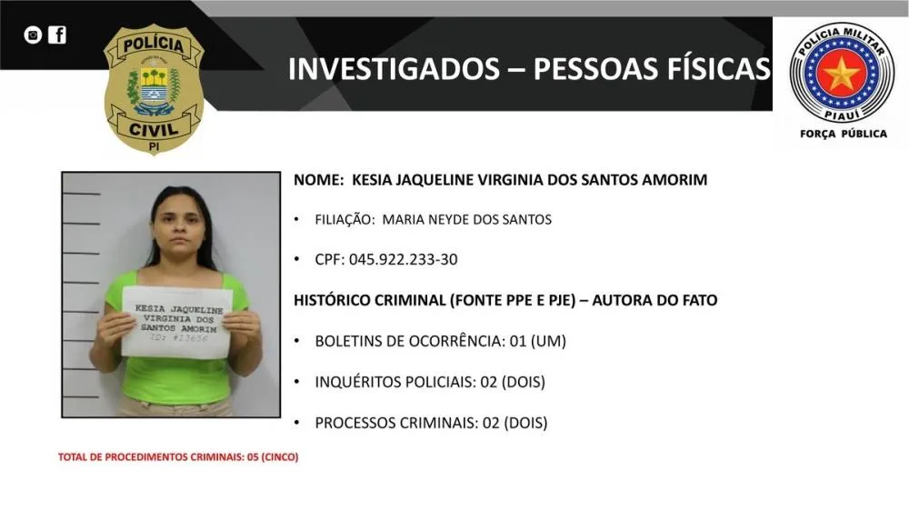 Investigada por crimes ligados ao namorado de vereadora é presa em Teresina