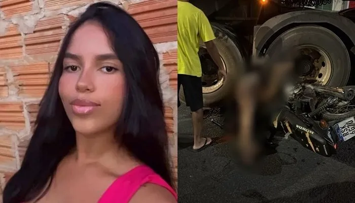 Mulher morre ao ficar presa em pneu de carreta após colisão com motocicleta em Floriano