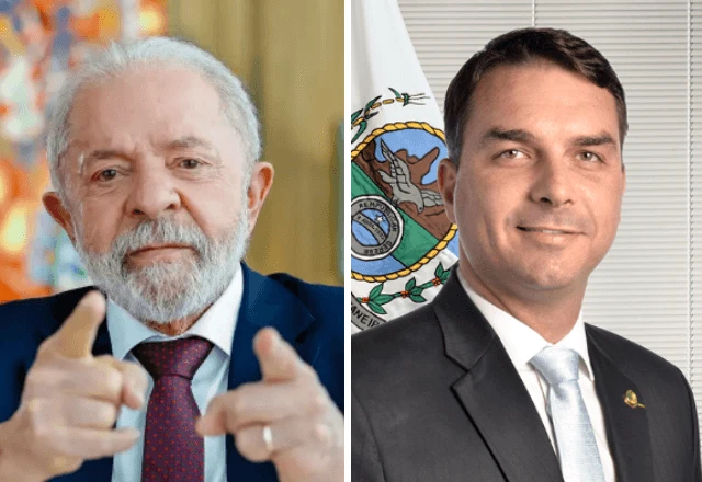 O presidente Lula (PT) e o senador Flávio Bolsonaro (PL) | Reprodução