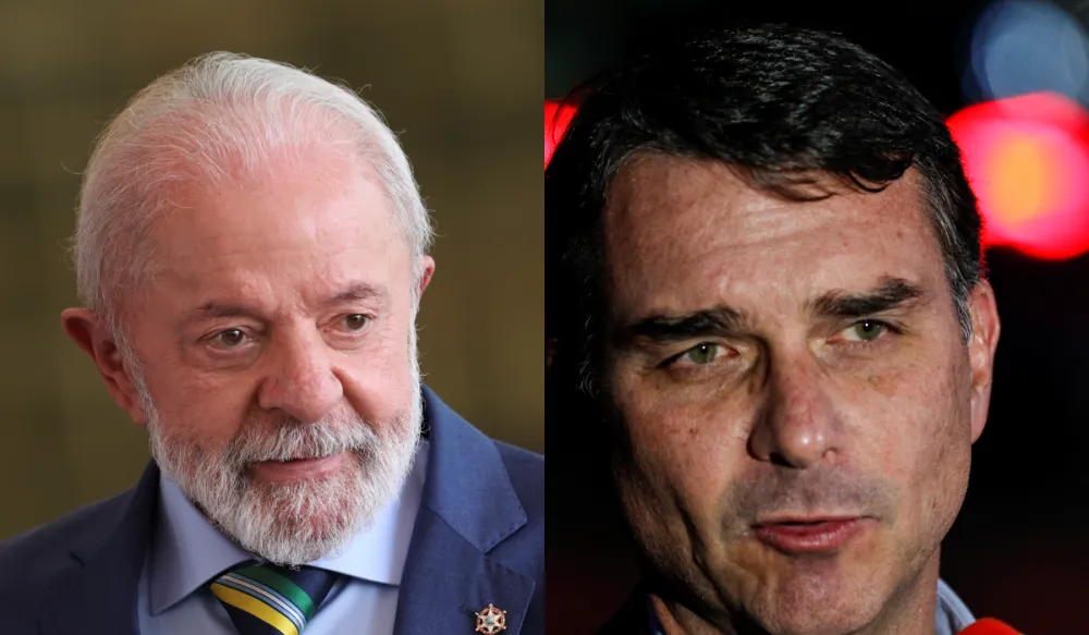 Lula e Flávio Bolsonaro - Foto: Reprodução/Bruno Peres/Agência Brasil