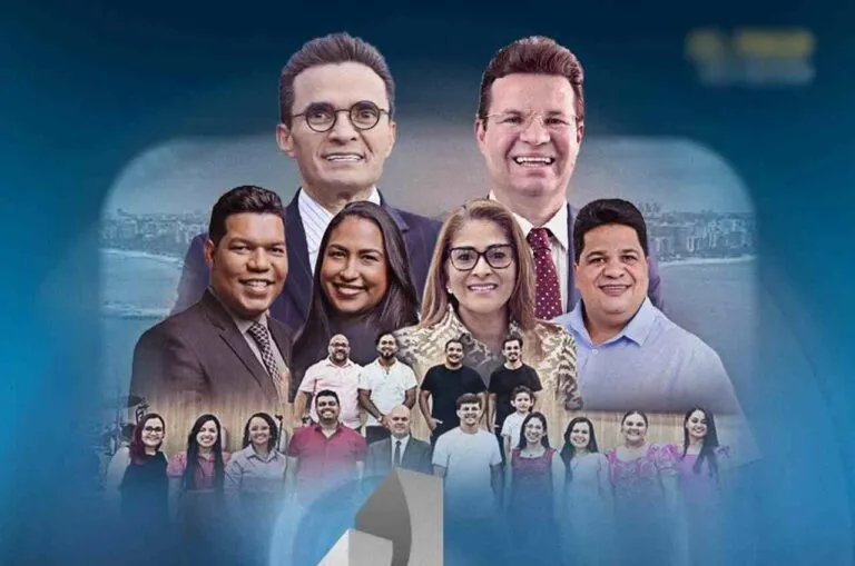 Arte promocional destaca líderes, convidados e participantes de evento cristão realizado em comunidade evangélica. (Foto: Reprodução)