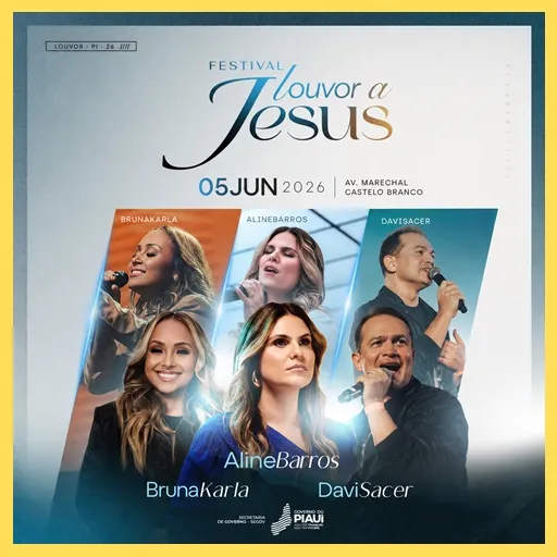 Festival “Louvor a Jesus” promete reunir multidão em Teresina com grandes nomes da música gospel