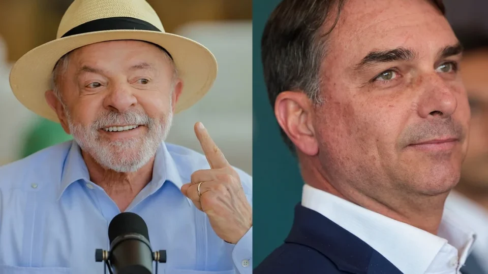 Lula e Flávio Bolsonaro - Foto / Reprodução