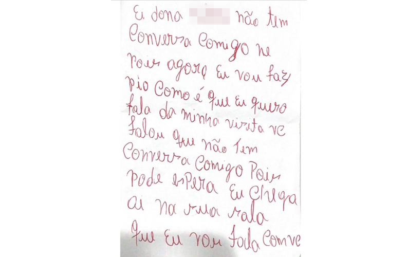 Após rebelião no CEM, polícia encontra bilhete com ameaças a socioeducadora; veja mensagem