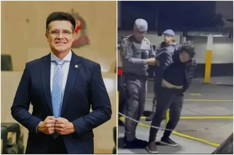 Montagem reúne uma fotografia de Marcelo Aguiar e um registro de abordagem policial. A relação entre as imagens deve ser confirmada conforme o contexto da reportagem.