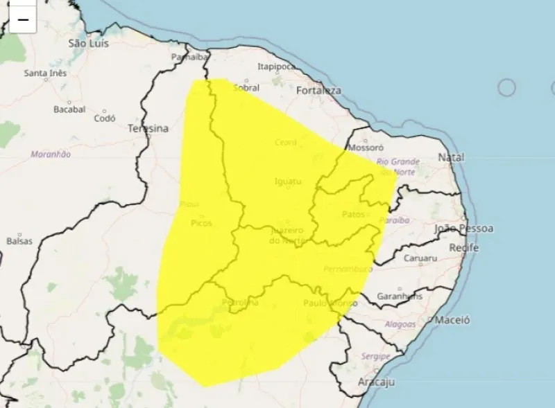 98 municípios estão em perigo potencial de baixa umidade do ar.