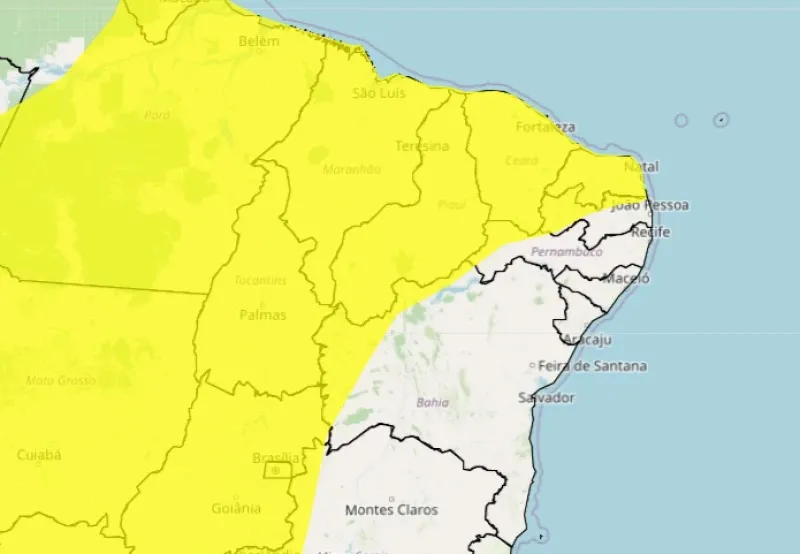 Alerta de chuvas intensas para o Piauí nesta terça-feira (21)